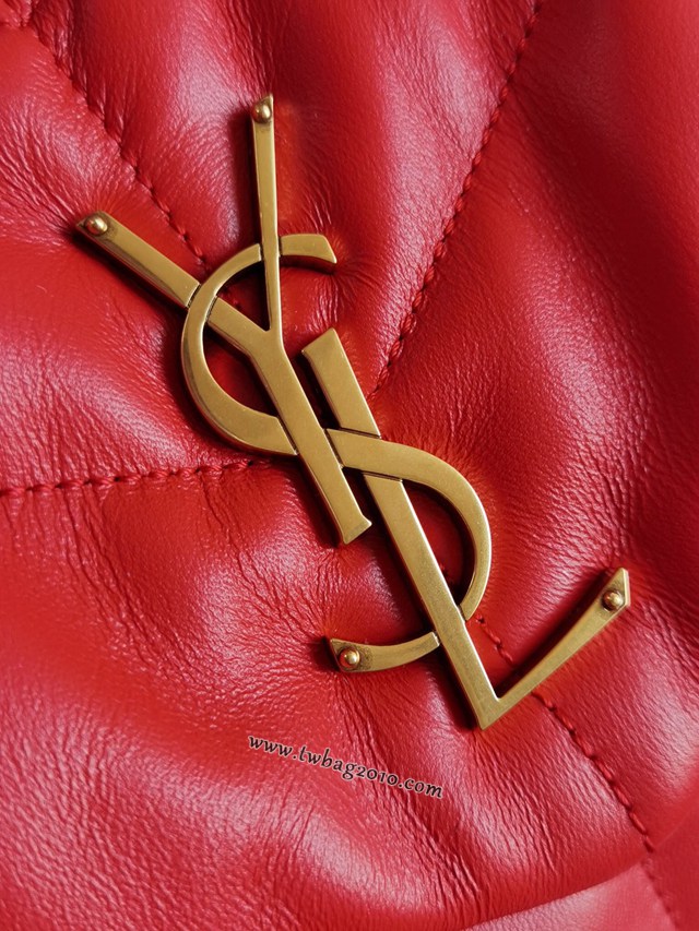 YSL专柜款女包 聖羅蘭經典款LOULOU PUFFER絎縫漆皮小號郵差包 YSL肩背斜挎包 577476  jjh1139
